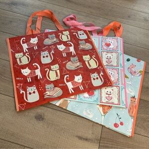 Homegoods TJMaxx Marshalls Valentines Day Cat Heart & Cat in Cocktail Bags NWOT